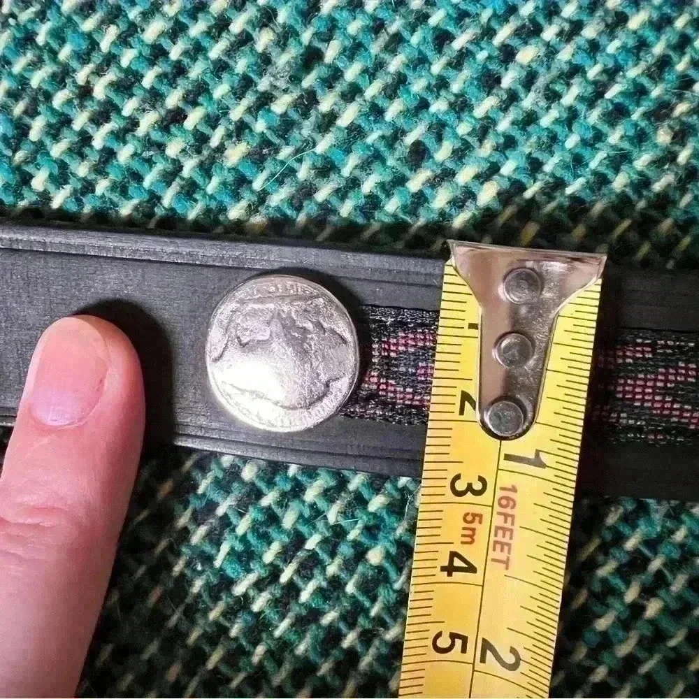 Vtg Unisex Gap Western Buffalo Coin Italian Leather Belt Size 32 - Made In USA